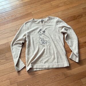 J. Crew Beige Sweater with Fox Design